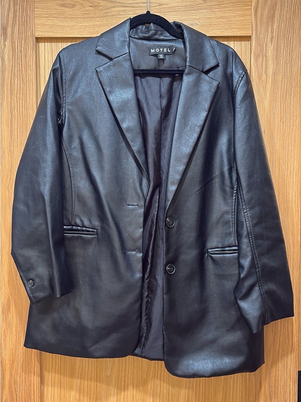 Motel Rocks Faux Leather Blazer Jacket